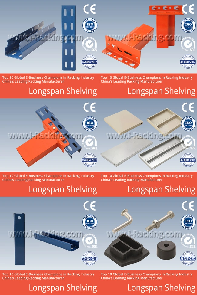 Heavy Duty Longspan Warehouse Storage Metal Shelving 200-800 Kg Udl/Level