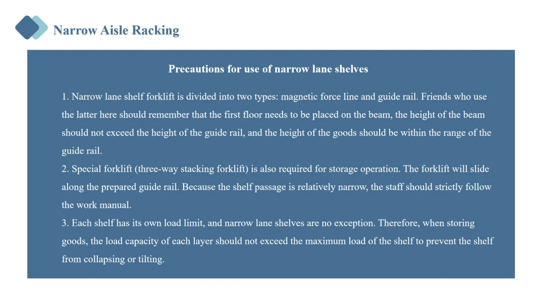 High Utilization Vna Very Narrow Aisle Racking